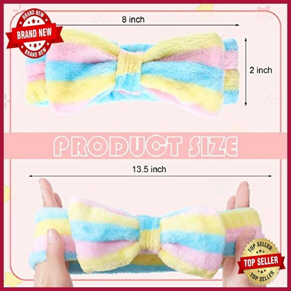 40 Pack Coral Fleece Spa Headbands Soft Bow Design for Makeup Facial Care main image 4